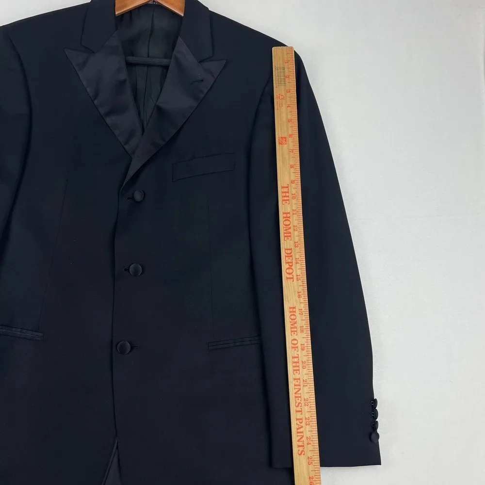 Hugo Boss Mens Black Super 100 Virgin Wool 3 Button Tuxedo Suit 40R 32x32